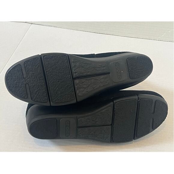 Women's Crocs Black Wedge Fall Winter Wedge Boot Booties Sz 7 - Picture 4 of 9